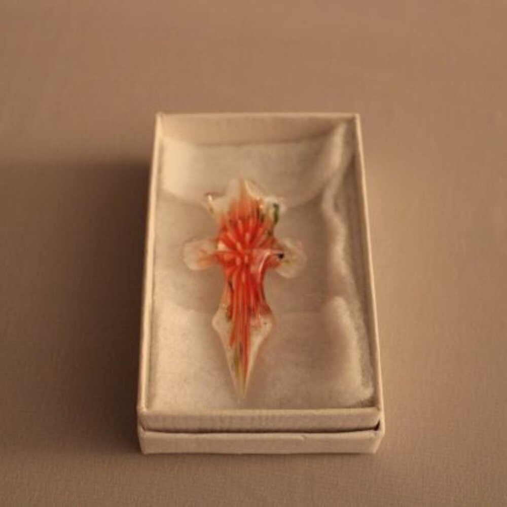 Hand Blown Glass Orange Pendant - Pre-Owned